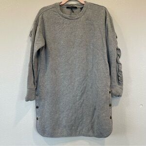 Scotch & Soda Pullover Ruffle Sleeve Snap Side Sweater Gray Womens Size Medium
